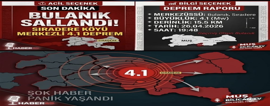 *SON DAKİKA: Muş Bulanık’ta Korkutan Deprem! 
